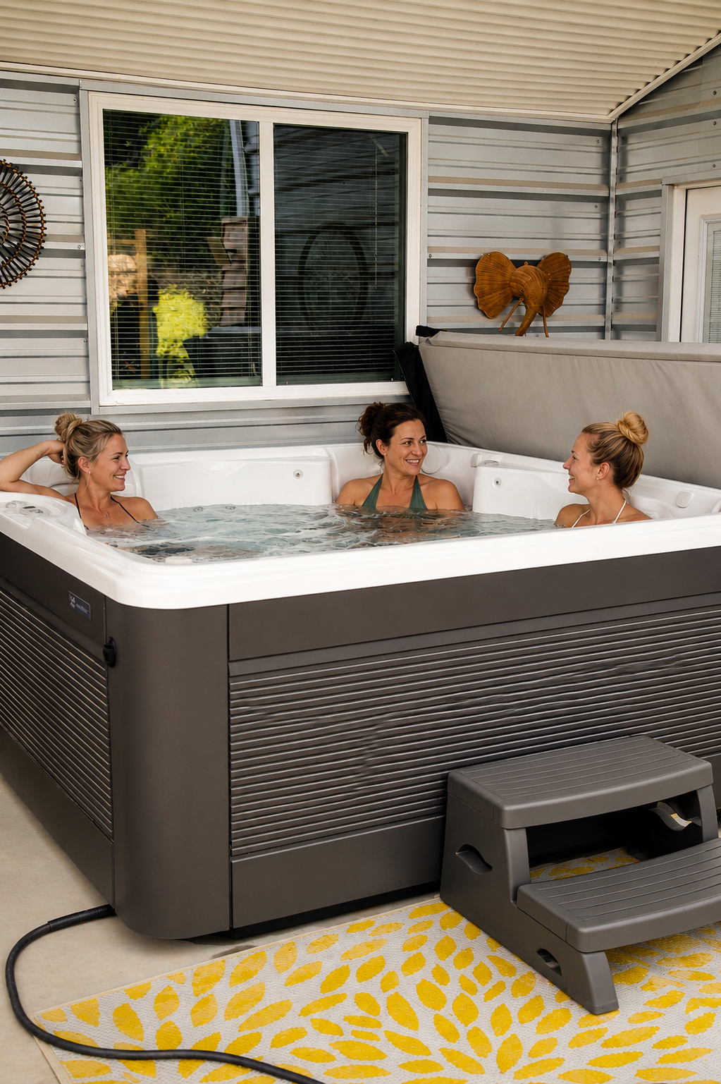 Hot tub at AWKN Ranch