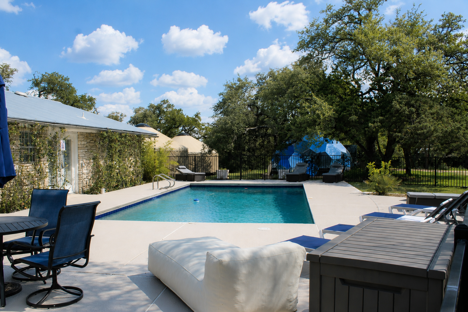 The saltwater pool at AWKN Ranch