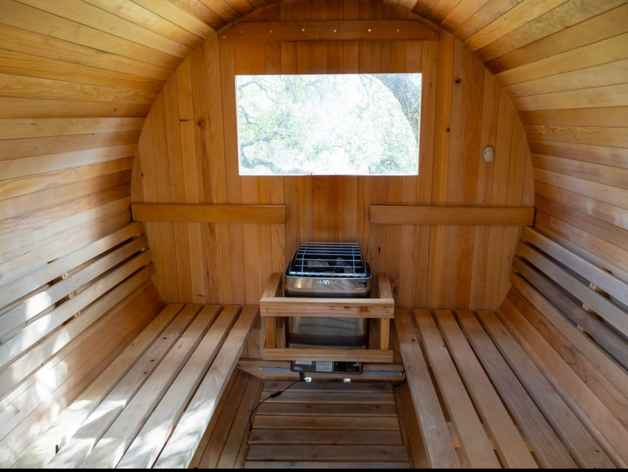 Cedar sauna at AWKN Ranch